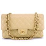 Túi Đeo Chéo Chanel Beige Clair Caviar Medium Classic Double Flap Bag 18k Ghw Màu Be