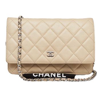 Túi Đeo Chéo Chanel Beige Clair Quilted Caviar Leather Classic Woc Clutch Bag Màu Be