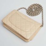Túi Đeo Chéo Chanel Beige Clair Quilted Caviar Leather Classic Woc Clutch Bag Màu Be