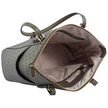 Túi Xách Michael Kors MK Ladies Jet Set East West Signature Logo Bag Top Zip Tote Bag Màu Xanh Olive