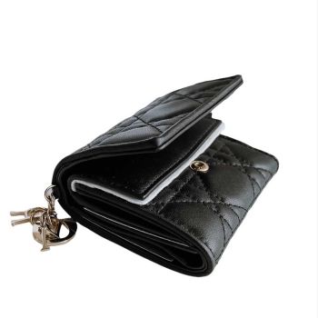 Ví Dior Lady Mini Wallets Kèm Charm Màu Đen