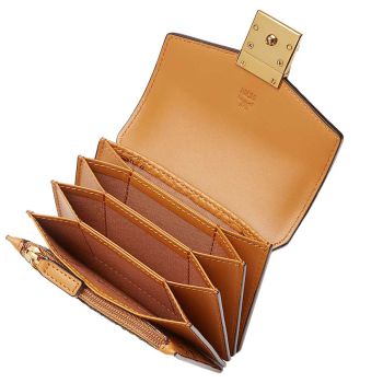 Ví MCM Tracy Accordion Card Case In Visetos Mini Cognac Màu Nâu