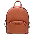 Balo Michael Kors MK Jaycee Medium Zip Pocket Leather Sherbert Màu Nâu Cam