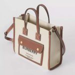 Túi Tote Burberry Mini Two-tone Canvas and Leather Freya Tote Màu Nâu