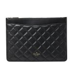 Túi Cầm Tay Kate Spade Natalia Large Quilted Leather Zip Pouch Black Màu Đen