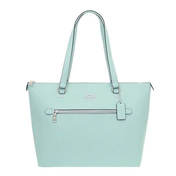 Túi Xách Coach Gallery Tote In Signature Canvas Tote Shoulder Bag Xanh Nhạt