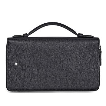 Túi Cầm Tay Montblanc Meisterstuck Full-Grain Leather Travel Companion 114459 Màu Đen