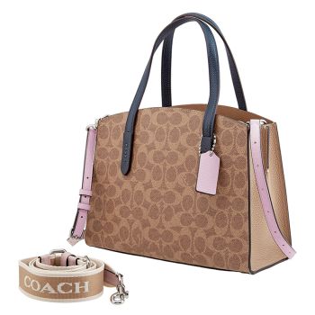 Túi Đeo Chéo Coach Charlie Carryall 28 4147 LHQ64 Màu Kem Nâu