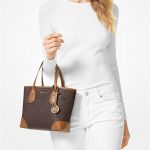 Túi Xách Michael Kors MK Eva Extra-Small Logo Tote Bag Màu Nâu