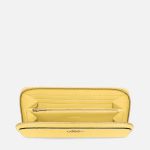 Ví Coach Accordion Zip Wallet In Crossgrain Leather Màu Vàng