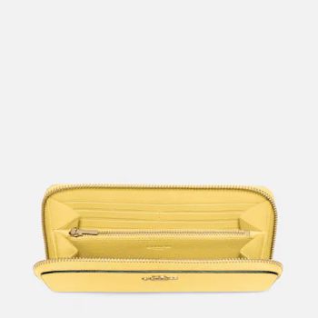 Ví Coach Accordion Zip Wallet In Crossgrain Leather Màu Vàng