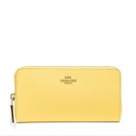 Ví Coach Accordion Zip Wallet In Crossgrain Leather Màu Vàng