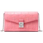 Túi Đeo Chéo MCM Diamond Patent Millie Crossbody Bag Medium Salmon Rose Màu Hồng