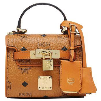 Túi Xách MCM Heritage Satchel In Visetos Màu Nâu