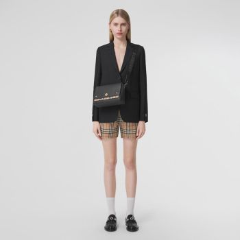 Túi Đeo Chéo Burberry Medium Vintage Check Note Black Shoulder Bag Màu Đen