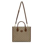 Túi Tote Gucci GG Supreme Canvas Medium Tote Bag Màu Nâu Be Size 36