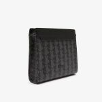 Túi Cầm Tay Lacoste Men's The Blend Zippered Monogram Canvas Clutch NH3718LX Màu Đen