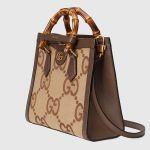Túi Xách Gucci Diana Jumbo GG Small Tote Bag Màu Nâu