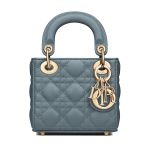 Túi Xách Tay Dior Micro Lady Dior Bagcloud Blue Cannage Lambskin Màu Xanh Blue