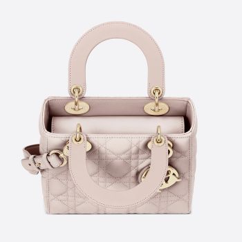 Túi Xách SMall Lady Dior My ABCDIOR Cannage Lambskin Màu Hồng Phấn