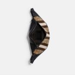 Túi Đeo Hông Coach Nam Belt Warren In Signature With Stripes Gunmetal Khaki Black Jacquard Cross Body Bag Màu Nâu
