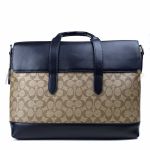 Cặp Xách Tay Coach Nam Portfolio Hamilton Beckett Structured Penn Brief In Signatur Black Leather Clutch Màu Nâu Đen