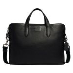 Cặp Xách Tay Coach Nam Portfolio Hamilton Beckett Structured Penn Brief In Signatur Leather Clutch Màu Đen