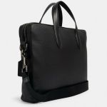 Cặp Xách Tay Coach Nam Portfolio Hamilton Beckett Structured Penn Brief In Signatur Leather Clutch Màu Đen