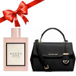 Combo Túi Xách Michael Kors MK Ava Mini Đen + Nước Hoa Gucci Bloom Gocce Di Fiori EDT 100ml