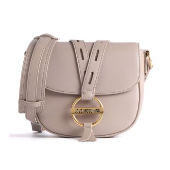 Túi Đeo Chéo Moschino Round Buckle Shoulder Bag Màu Xám