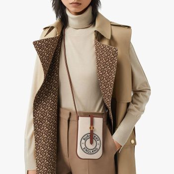 Túi Đeo Chéo Burberry Logo Graphic Crossbody Bag Màu Be Phối Nâu