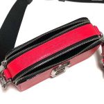 Túi Xách Marc Jacobs Snapshot Fluoro M0014503 Hot Pink Leather Shoulder Bag Màu Đỏ