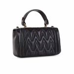 Túi Xách Valentino Women's Beatriz Quilted Chevron Leather Shoulder Bag Màu Đen