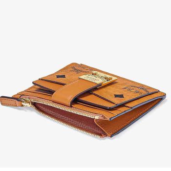 Ví Card MCM Patricia Zip Card Case In Visetos Màu Nâu