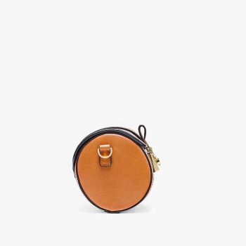Túi Trống Mini MCM Tracy Crossbody In Visetos Cognac Màu Nâu