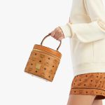 Túi Xách Tay MCM Cylinder Crossbody In Visetos Màu Nâu