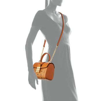 Túi Xách Tay MCM Tracy Visetos Leather Top-Handle Bag Màu Nâu