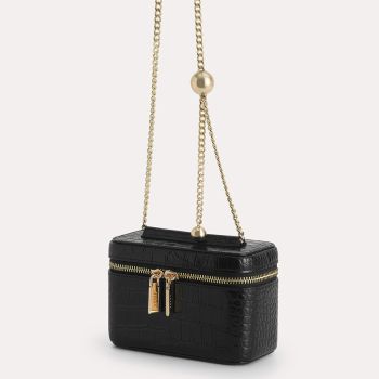 Túi Đeo Chéo Pedro Textured Leather Vanity Case PW4-65940023 Màu Đen