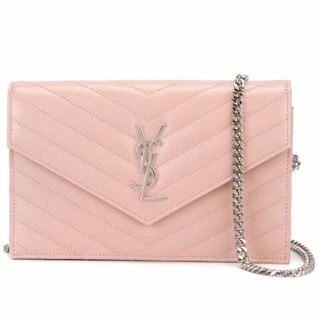 Túi Đeo Chéo Nữ Yves Saint Laurent YSL Envelope Chain Wallet Màu Hồng