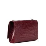 Túi Đeo Chéo Nữ Yves Saint Laurent YSL Kate Medium With Tassel In Embossed Crocodile Shiny Leather Dark Red Màu Đỏ Rượu