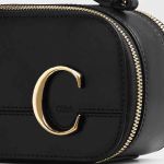 Túi Đeo Chéo Chloé C Mini Vanity Bag In Shiny Calfskin Màu Đen