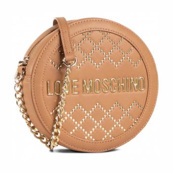 Túi Moschino Woven Gold Studs Shoulder Bag Synthetic Màu Nâu