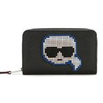 Ví Karl Lagerfeld Women's K/Pixel Md Folded Zip Wallet  Black Màu Đen