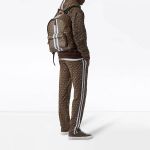 Balo Burberry Monogram Stripe Print E-Canvas Bridle Brown Backpack Màu Nâu