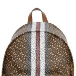 Balo Burberry Monogram Stripe Print E-Canvas Bridle Brown Backpack Màu Nâu