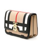 Túi Đeo Chéo Burberry Small Check Applique Leather Tb Bag Màu Be Phối Trắng