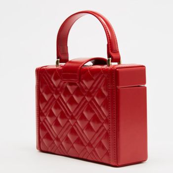 Túi Đeo Chéo Moschino Quilted Mini Box Cross-Body Bag Màu Đỏ