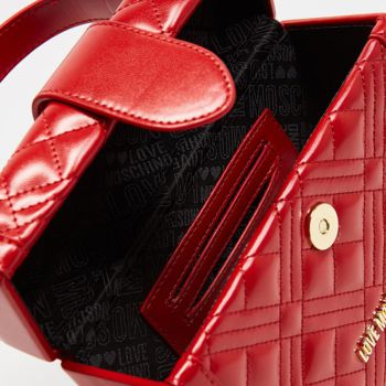 Túi Đeo Chéo Moschino Quilted Mini Box Cross-Body Bag Màu Đỏ