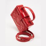 Túi Đeo Chéo Moschino Quilted Mini Box Cross-Body Bag Màu Đỏ