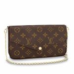 Túi Đeo Chéo Nữ Louis Vuitton LV M61276 Félicie Pochette Monogram Màu Nâu